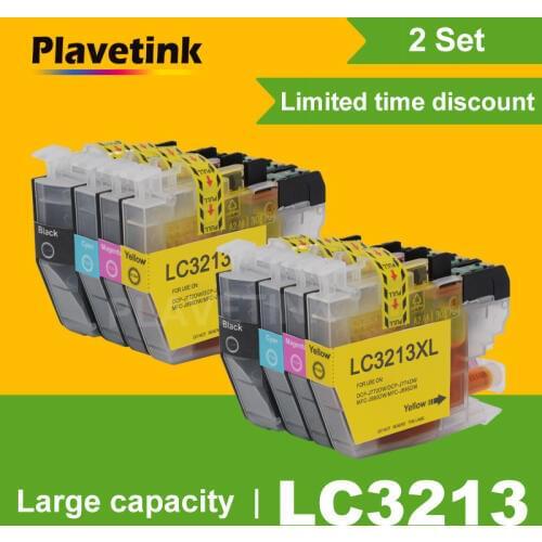 Plavetink 2set Compatible Ink Cartridge For Brother LC3213 XL DCP-J772DW DCP-J774DW MFC-J890DW MFC-J895DW Full Ink Cartridges
