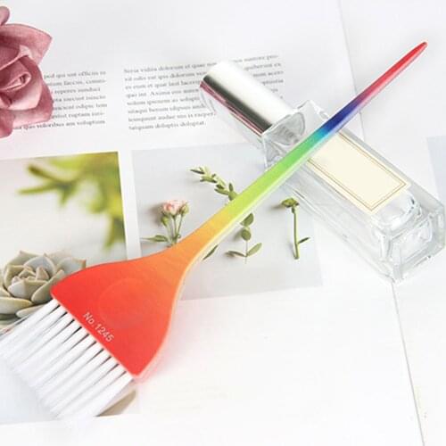 Professional Salon Hair Coloring Dyeing Brush Comb with Rainbow Color Handle Hair Brushes Hair Dye Hair Brush Salon Tool