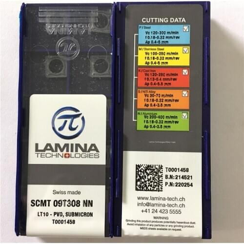 SCMT09T308NN LT10 100% Original LAMINA carbide insert with the best quality 10pcs/lot free shipping