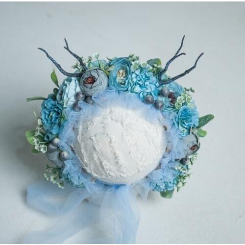 Cute baby flower hat hundred days old model photography studio photo modeling props newborn photography