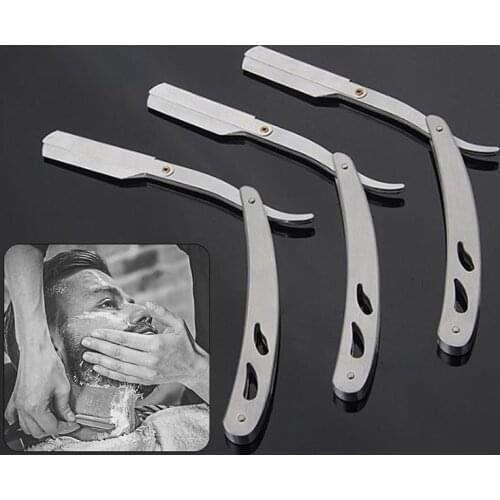 3Styles Foldable Men Women Manual Shaver Straight Edge Stainless Steel Sharp Barber Razor Folding Shaving Beard Cutter Blade