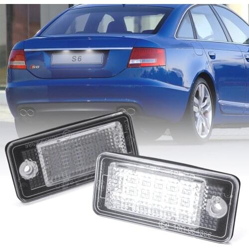 2PC LED Licence Number Plate Light For Audi A3 S3 8P A4 S4 B6 B7 8E 8H A6 C6 S6 A8 S8 Q7 RS4 RS6 Plus/vant Cabriolet Lamp