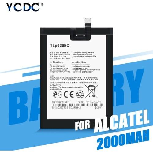 TLp020EC 2000mAh Mobile Phone Battery For Alcatel One Touch POP UP LTE Dual SIM 6044 6044D TLp020EC Li-ion polymer Batteries