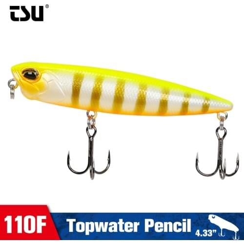 TSURINOYA 110mm 20.5g Topwater Floating Pencil Fishing Lure DW58 Crankbait Pike High Quality Z-Shaped Jerkbait Wobbler Hard Bait
