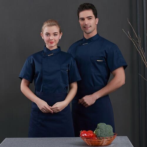 Summer Short Sleeve Chef Uniforms Clothing Unisex Breathable Restaurant Hotel Cafe Jackets Cooking Tops Chef Working Wear