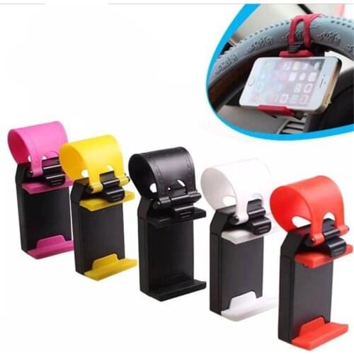 Universal Car Steering Wheel Mobile Phone Holder Mount Buckle Socket Holder