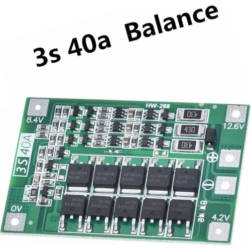 Enhance/Balance 3S 60A BMS Board/ Li-ion 12.6V 18650 BMS PCM Battery Protection Board for Li-ion Battery/18650 Battery CHARGER