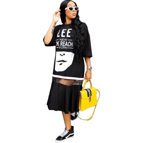 Dashiki African Dresses For Women Sexy Bodycon Party Short Sleeve Print Straight Loose Dress Vestidos Robe Femme Africa Clothing