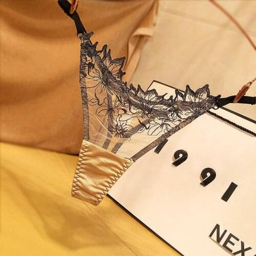 2Pcs/Lot Sexy Women Underwear Lace Panties High-End Embroidery Thongs Low Waist Temptation Hollow Out Lingerie Comfort G-String