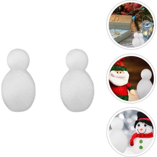4 Pcs Christmas White Snowman Shape Mold Polystyrene Styrofoam Crafts