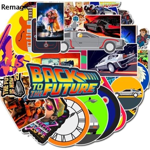 50pcs back to the future anime vintage pasters gifts toy cosplay funny decal scrapbooking diy stickers phone laptop waterproof