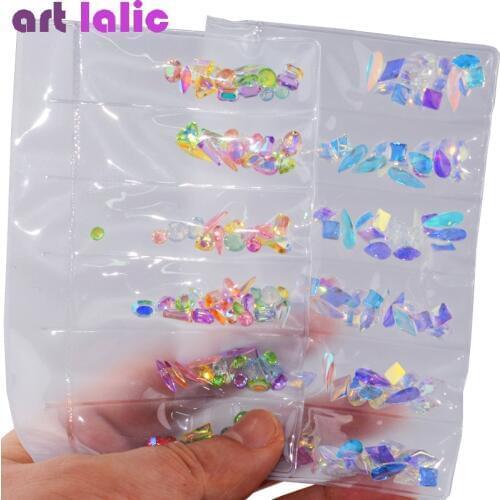 1 Pack AB Glass Nail Rhinestones Diamond Teardrop Horse Eye Crystals Stones Shiny Gems Manicure Nails Art Decorations