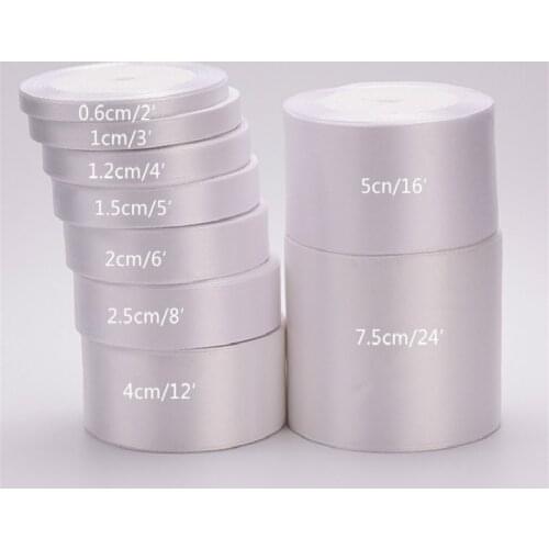 22yards/roll)6mm-75mm White Silk Satin Ribbons Wedding Decorative Ribbon Gift Package Wrapping DIY Handmade Materials