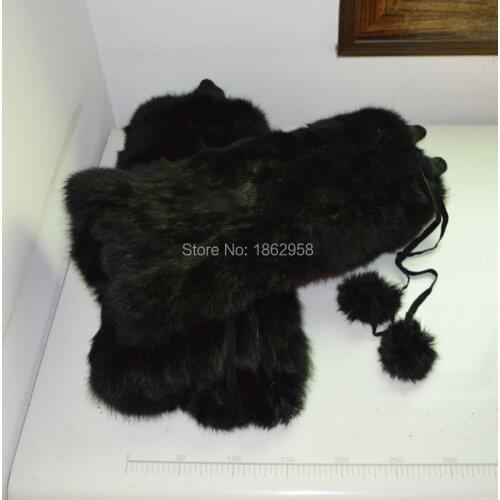 China Post Free Shipping SJ090-01 2019 Fashion Hot Sale in winter Genuine Rabbit Fur Leg Warmer for Women