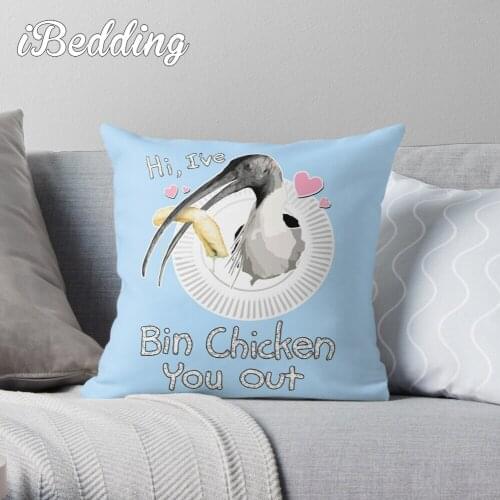 Bin Chicken You Out (blue) Throw Pillow Cushion Cover Polyester Throw Pillows Case On Sofa Home Decor