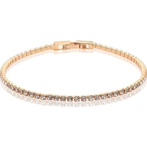 2mm Cluster Small Multi Color Round CZ Rhinestones Tennis Chain Bracelet Tiny Bracelete For Women Girls Brass Gold Color Jewelry