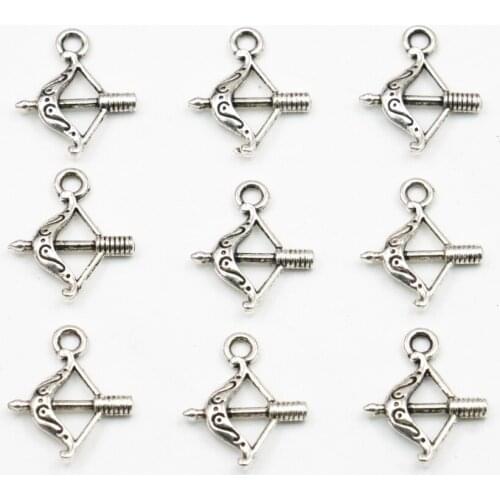 DIY Finding 30PCS Tibetan Silver-color Bow Arrow Pendant Spacer Beads 13.5x16mm Jewelry Accessories Necklace Bracelet Craft A317