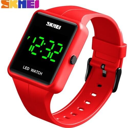 SKMEI Men women Digital Watch Outdoor Sport LED Light Big Figure Display 3Bar Waterproof Colorful PU Strap Relogio Masculino