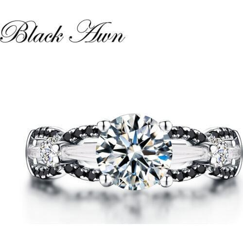 BLACK AWN 2020 High Quality 925 Sterling Silver Jewelry Trendy Wedding Rings for Women Engagement Ring Bijoux C099