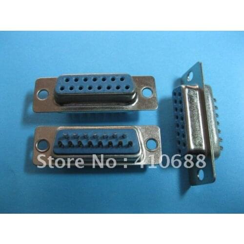 D-Sub 15 pin Female Solder Connector DIP 2 Row Brand New Hot Sale 500 Pcs Per Lot