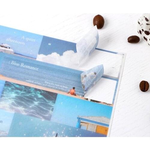 2 Sheets /Pack Tape Design Washi Stickers Seaside Sea Scenery Handbook DIY Decorative Stickers