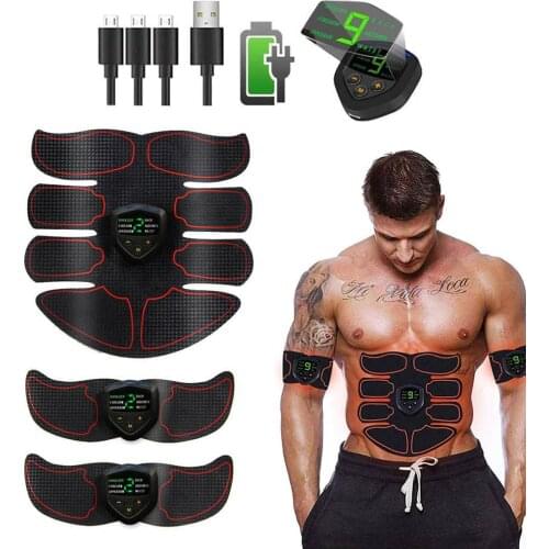 EMS Abdominal Muscle Stimulator Toner With LCD Display Electrostimulation Arm Leg Body Fitness Shaping For Men Women Dropship