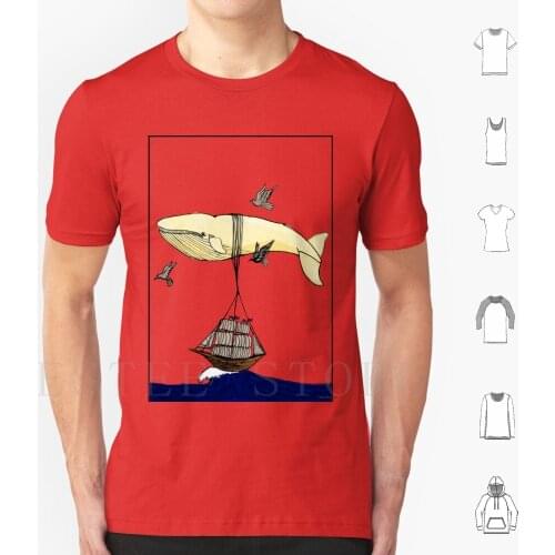 You Never Mean To Drift Away ( No Background ) T Shirt Print Cotton Whale Stars Float Boat Ship Beautiful Strange Surrealism