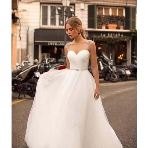 Illusion Backless Wedding Dress 2021 Beading Sashes Crystal Vintage Shiny A Line Reserved Bridal Gowns Vestige De Noiva