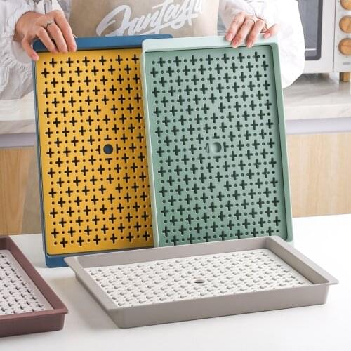 Creative Rectangular Drain Tray Cup Holder Home Living Room Decorations Tea Tray Double-layer Drain Pan For Kitchen Sink