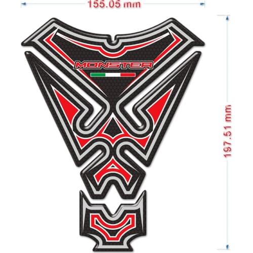 Motorcycle Stickers For Ducati For Monster 696 797 821 Stealth 1200 S 3D Side Panel Tank Pad Fuel Protector Fairing Emblem