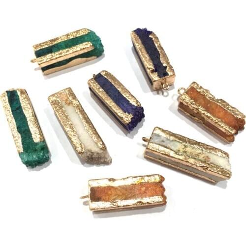 Natural Stone crystal Square shape Pendants Crystals Cluster Necklace Pendant DIY Elegant Necklace Bracelet Jewelry Making