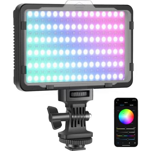 Neewer RGB Video Light with APP Control, Full Color Led Camera Light Dimmable for YouTube DSLR Camera Camcorder Photo Lighting