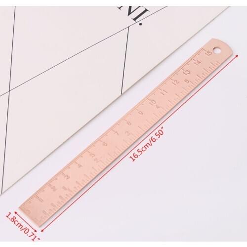 2021 New Vintage Copper Brass Ruler Bookmark Label Book Mark Cartography Painting Measuring Tool Office School Stationery