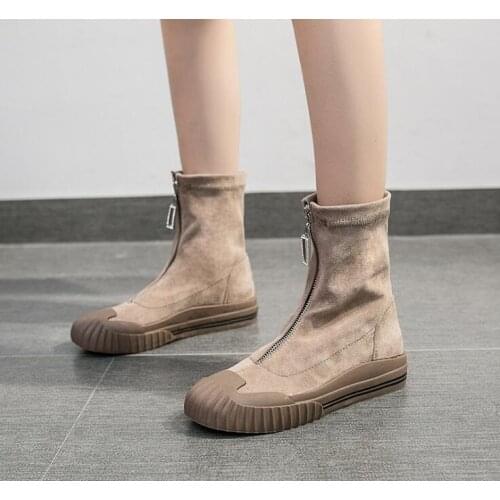 New flock fashion sexy high-heeled elegant Zipper shose cancise pumps winter Soft and comfortable wedges women boots shoes