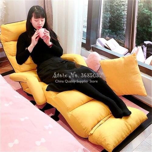 New Armrest Lazy Bean Bag Sofa Tatami Folding Recliner Chair Creative Leisure Sofa Folding Easy Space Saving bearing 150kg