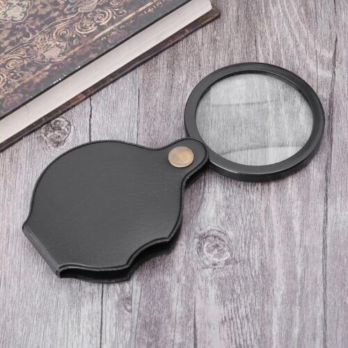 OOTDTY 10X Portable Pocket Magnifier Foldable Read Jewelry Magnifying Glass Loupe Lens
