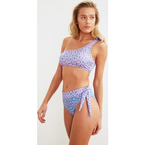 Trendyol Color Leopard print High Waist Bikini Bottom TBESS21BA0208