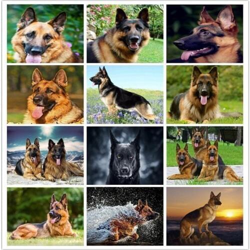 Full Square Diamond painting Cross stitch German Shepherd 5D DIY Diamond embroidery Dog Full Round sale Diamond mosaic Animal