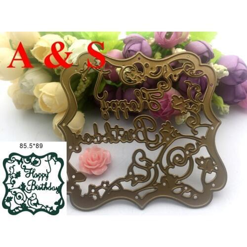 Q38 METAL CUTTING DIES Flower Happy Birthday Scrapbook card invitation paper craft party decor embossing stencil cutter