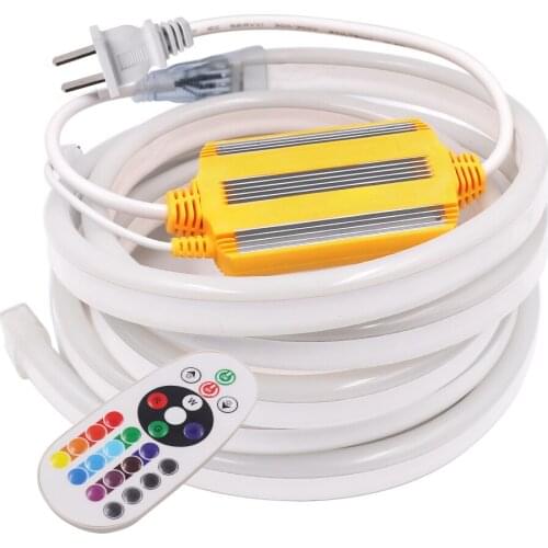 RGB Neon Strip Light 120LEDs/m Ribbon Tape Flexible LED Neon Sign Night Light 5050 LED Strip with 24Key Remote