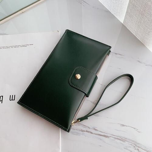 Luxury wristlet women wallets 2020 new fashion brand black leather small wallet wholesale credit card bag ID card change holder