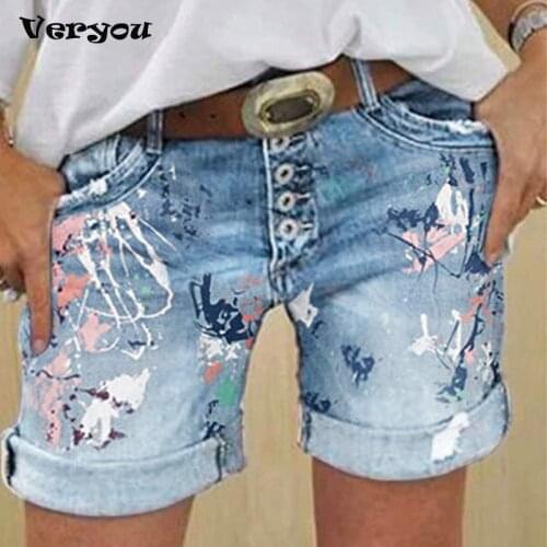 2021 Summer Vintage Denim Shorts Women Fashion Patchwork High Waist Female Loose Summer Knee Length Stretch Short Jeans Shorts