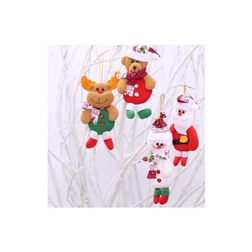 Cute Christmas Tree Decoration Pendant Santa Claus Bear Snowman Elk Doll Hanging Ornaments Christmas Decoration for Home li4440