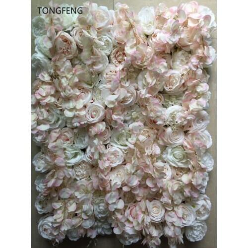TONGFENG 10pcs/lot Mixcolor Wedding 3D flower wall flower runner wedding Artificial silk rose peony wedding backdrop decoration