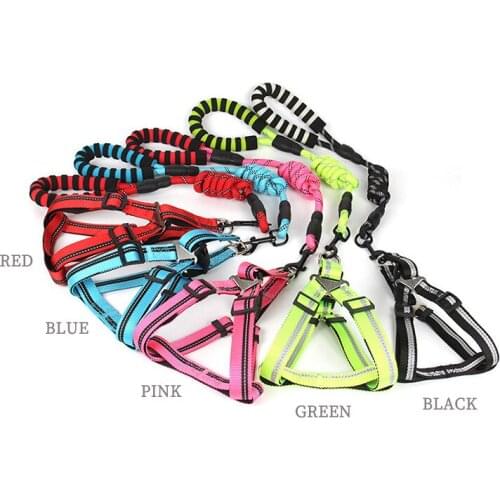 Outdoor Pet Supplies Reflective Material Dog Leash Chest Strap Set Dog Chain Walking Dog Leash Comfortable Hand Pull Models