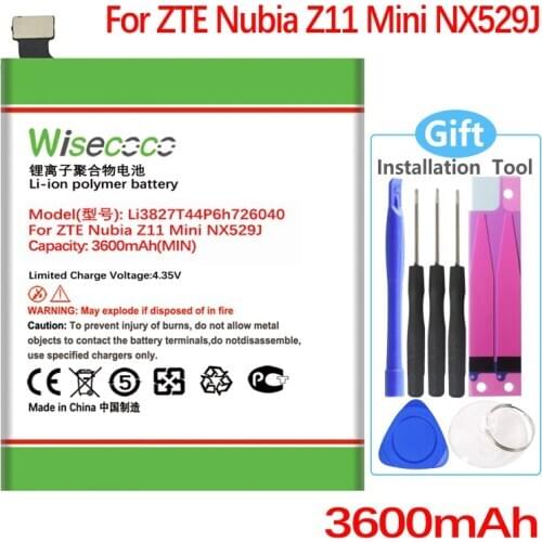 Wisecoco Li3827T44P6h726040 Battery For ZTE Nubia Z11 Mini NX529J CellPhone In Stock