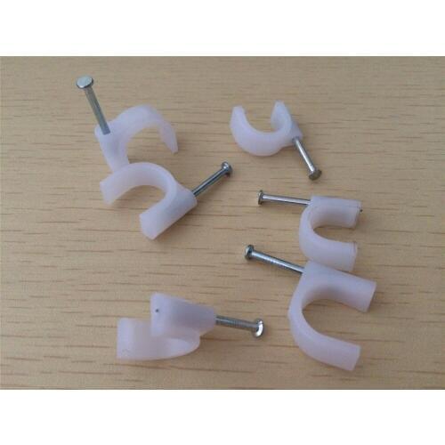 1000PCS 4/5/6/7/8MM Circle Path Circle cable clips cable nail wire clips cable clips Round white
