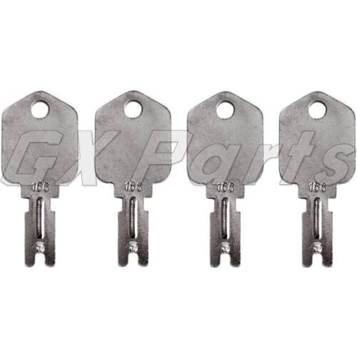 186304 (4) Forklift Key 166 for Clark Yale Hyster Komatsu Gradall Gehl Crown & More