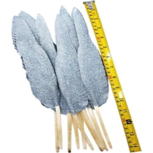 2-10 Natural 35-40CM (14-16 Inch) Humpback Feather Dyed White Spray Silver Powder DIY Jewelry Craft Fitting Feather