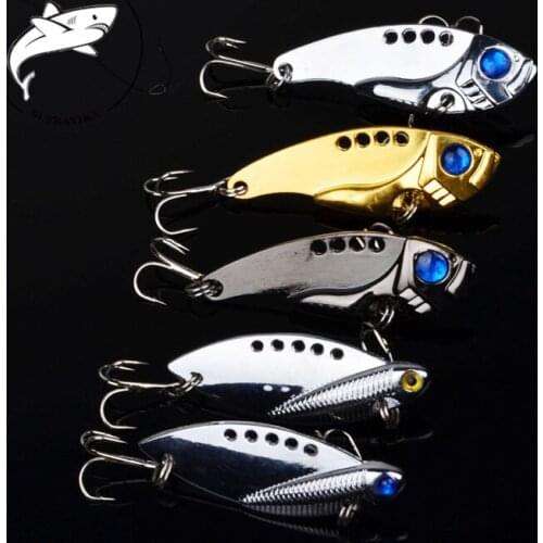 5PCS/lot Sinking Metal Spoon VIB Bait Fishing Lure 50mm/11g Vivid Vibration Bass Isca Artificial Spinner Wire Bit For Sea Pesca